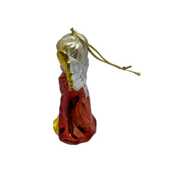 Vintage 1980s Angel Christmas Ornament Red - Picture 9 of 15